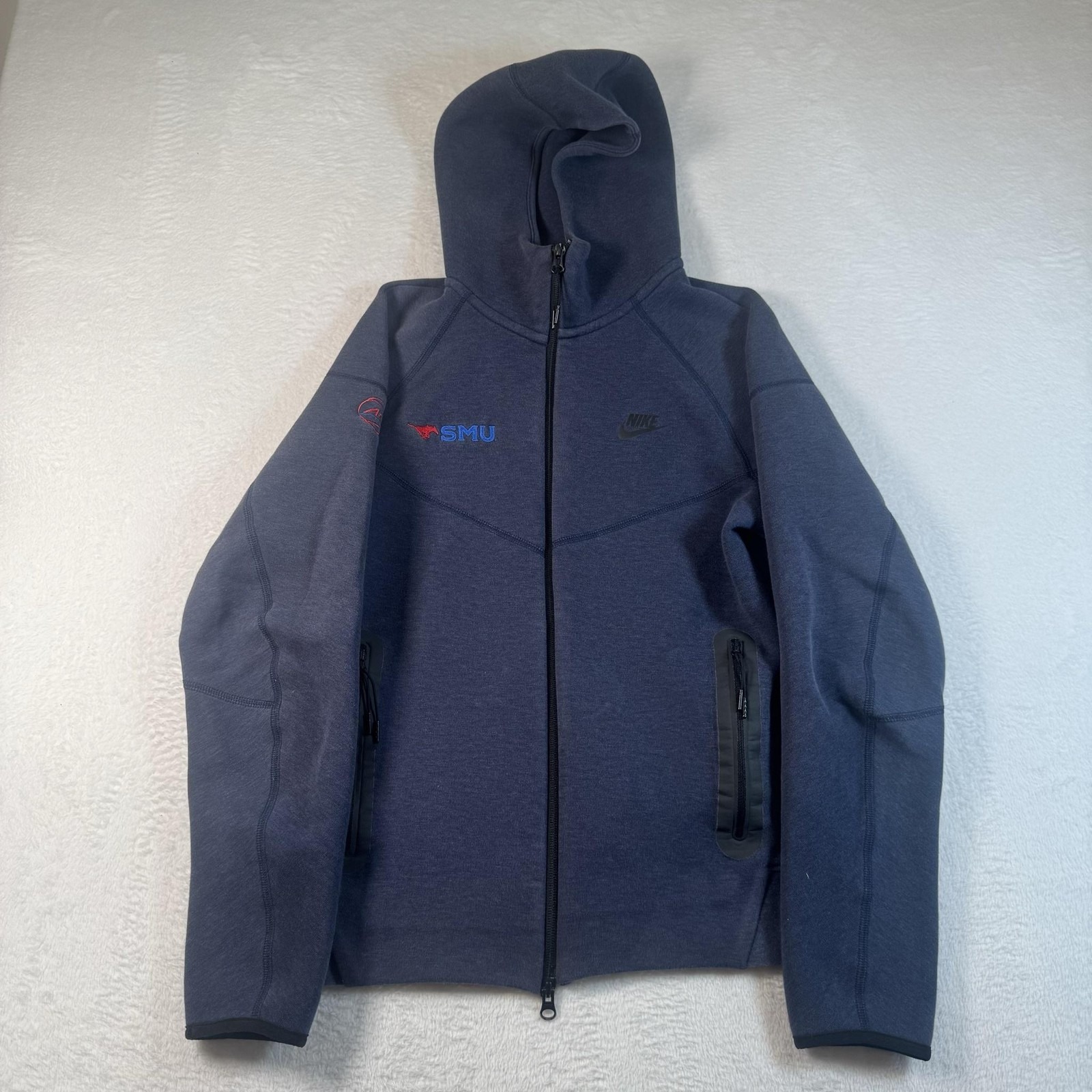 Smu Mustangs Nike Tech Jacket Mens Small Blue Ncaa Basketball Nike Hooded Acc